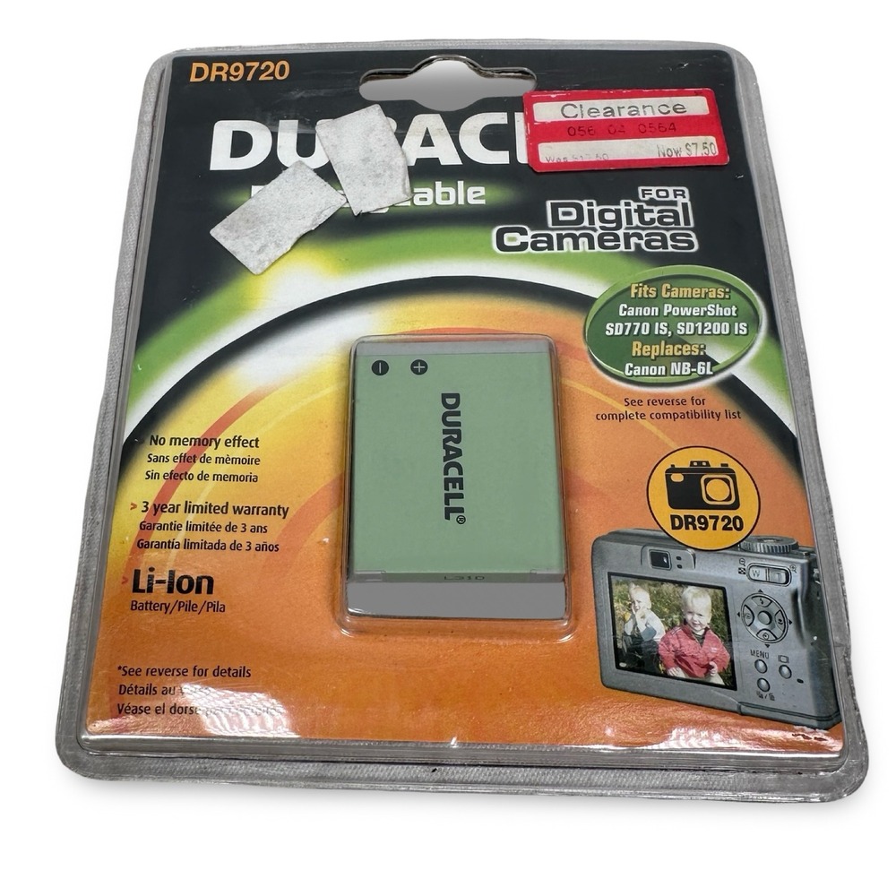 Duracell DR9720 Rechargeable Li-ion Battery for‎ Canon NB-6L PowerShot Gray